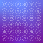 36 Free Social Media Line Icons