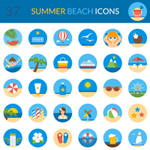 A Fantastic Free Summer Beach Icon Set