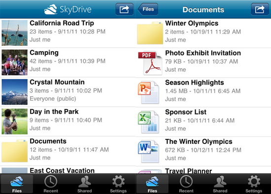 Skydrive for IOS