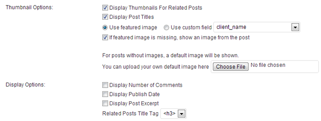 WordPress Related Posts Settings