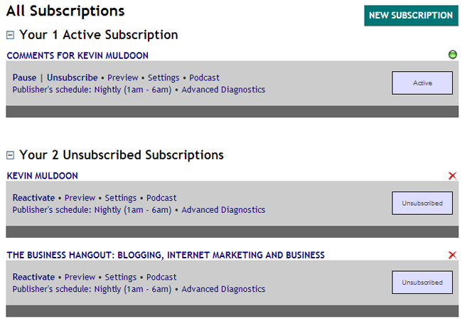 Manage Your Subscriptions