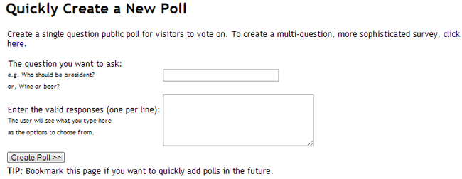 Creating a New Poll