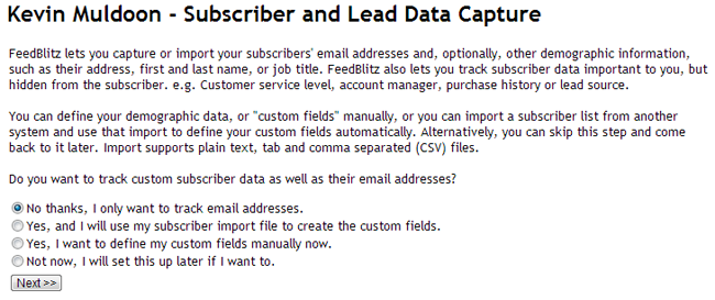 Subscriber and Lead Data Capture