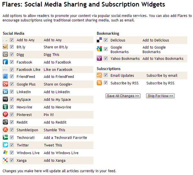 FeedBlitz Social Media Sharing and Subscription Widgets