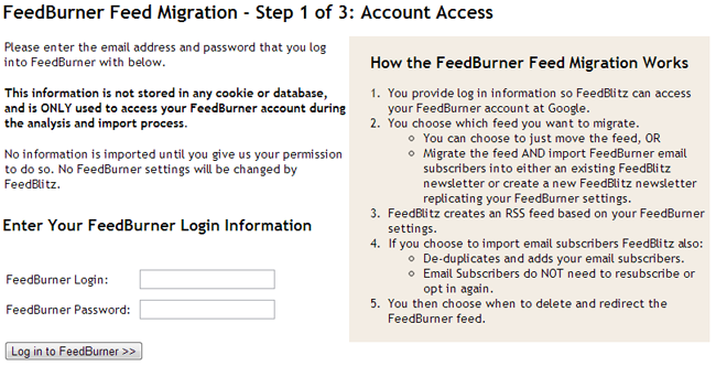 Feedburner Integration Step 1