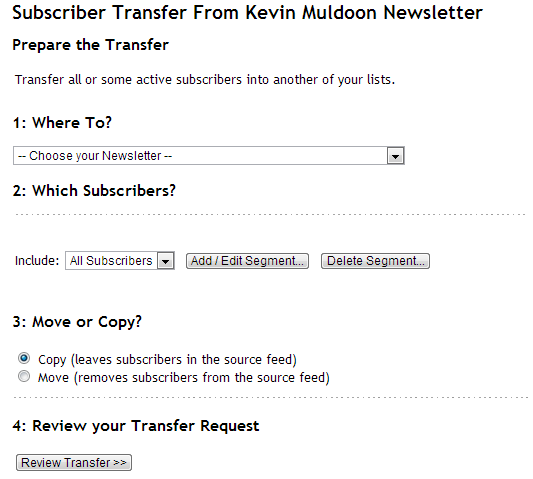 Subscriber Transfer