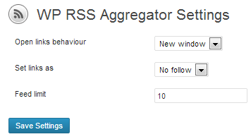 WP RSS Aggregator Settings