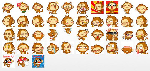 Monkey Emoticons Set