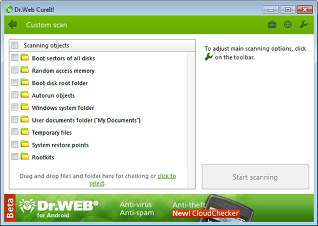 Dr.Web CureIt Antivirus Software