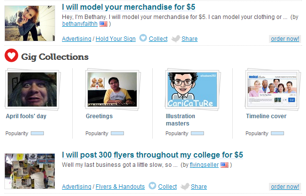 Fiverr Gig Collections