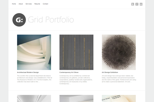 Grid Portfolio WordPress Theme