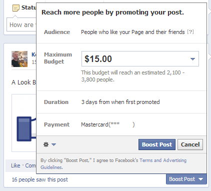 Facebook Promotion Duration