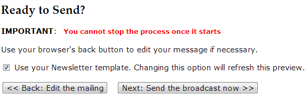 No option to schedule emails