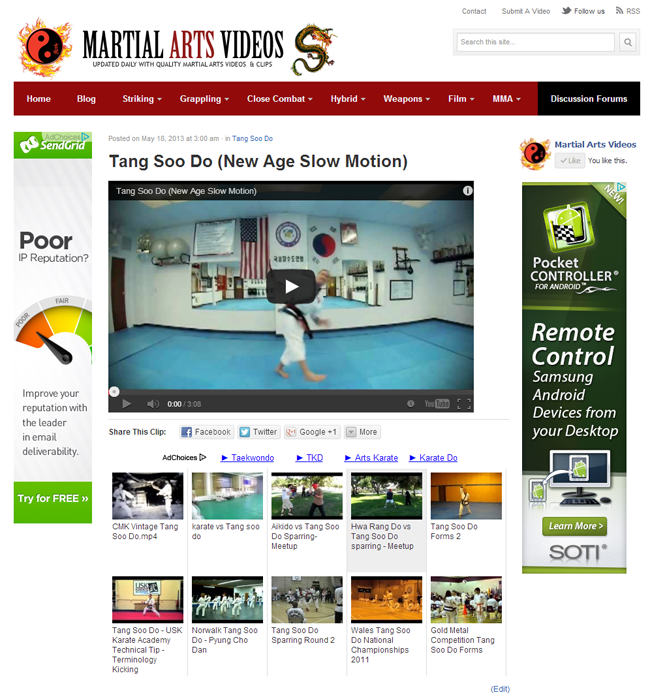 Martial Arts Videos Video Page