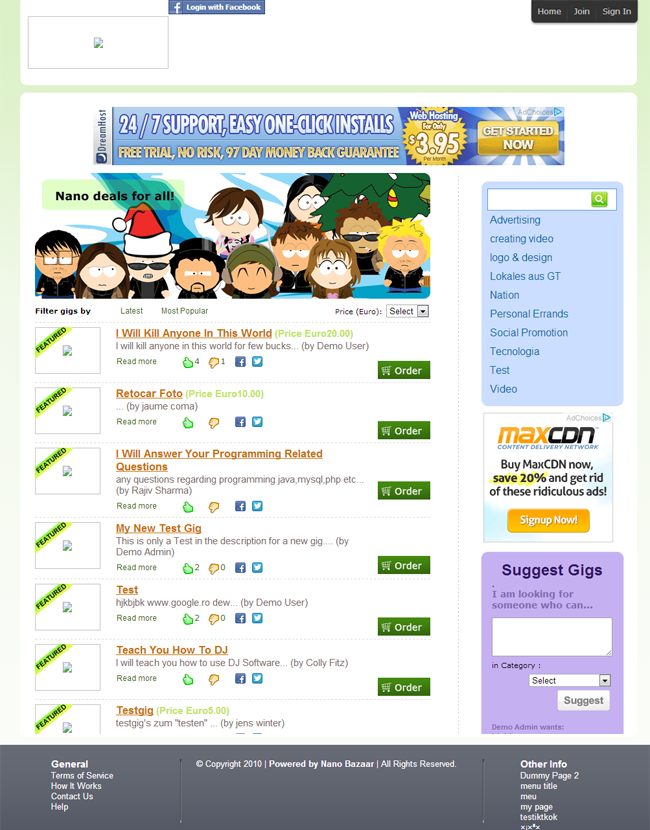 Nano Bazaar Marketplace Micro Jobs Script