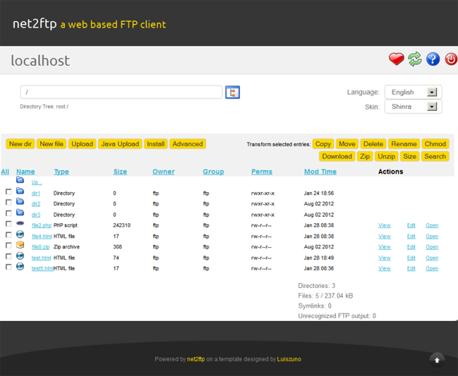 net2ftp FTP Client