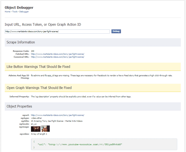 Facebook Object Debugger