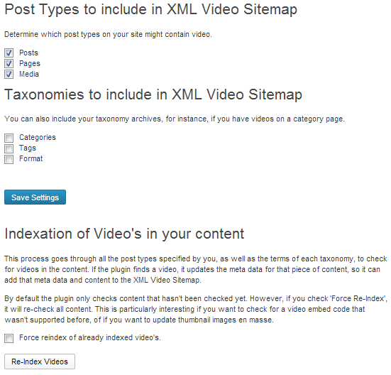 Video SEO for WordPress Settings
