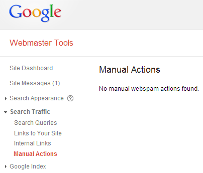 No manual webspam actions found