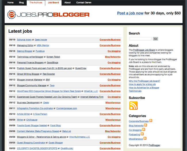 ProBlogger Job Board