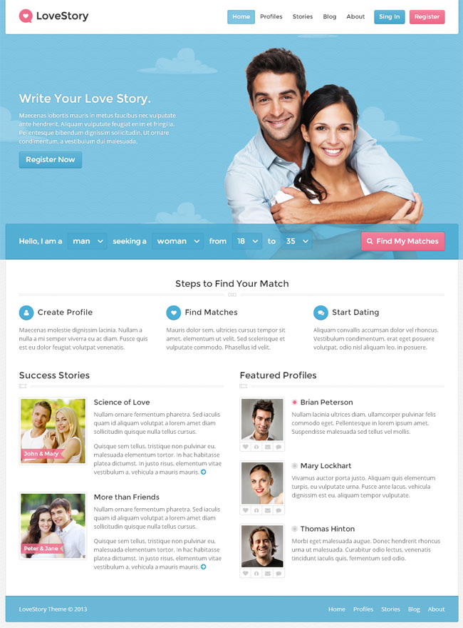 LoveStory WordPress Theme