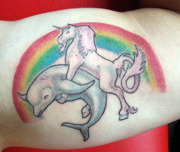 Dolphicorn Love Tattoo