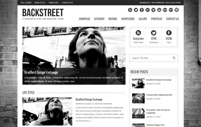 Backstreet WordPress Theme