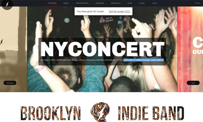 Brooklyn Indie Band WordPress Theme