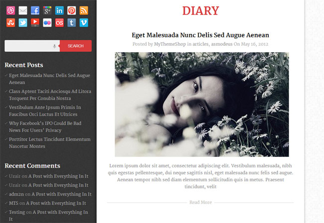 Diary WordPress Theme