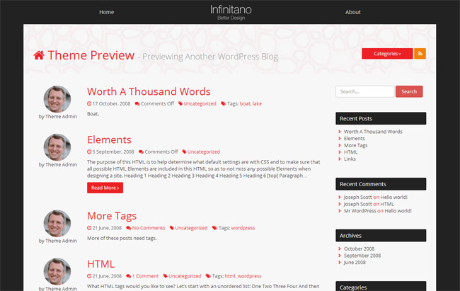 Infinitano WordPress Theme