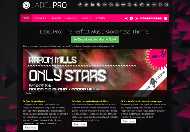 Music Label Pro WordPress Theme