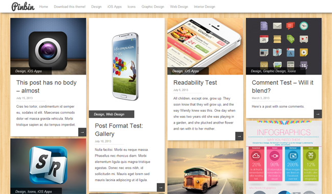 Pinbin WordPress Theme