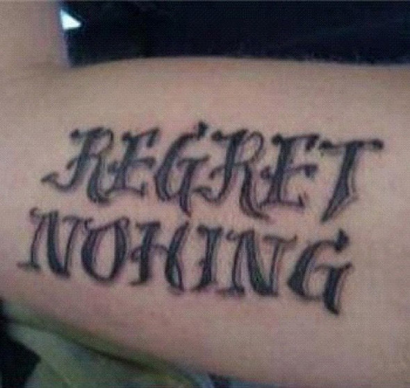 Regret Nothing Tattoo