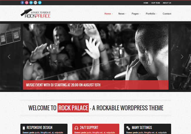 Rock Palace WordPress Theme
