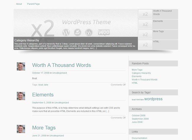x2 WordPress Theme