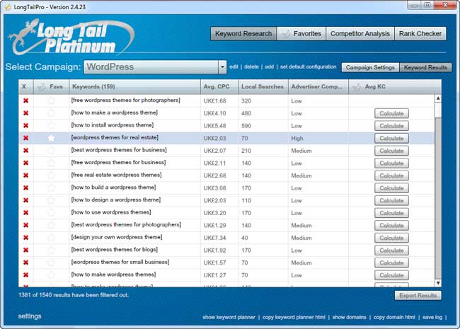 Keyword Results
