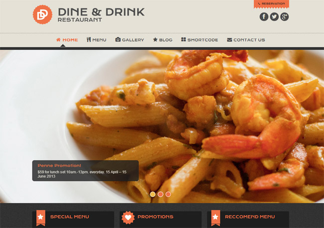 Dine & Drink WordPress Theme