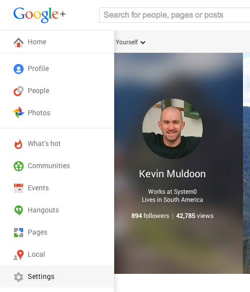 Visit Your Google+ Settings Page