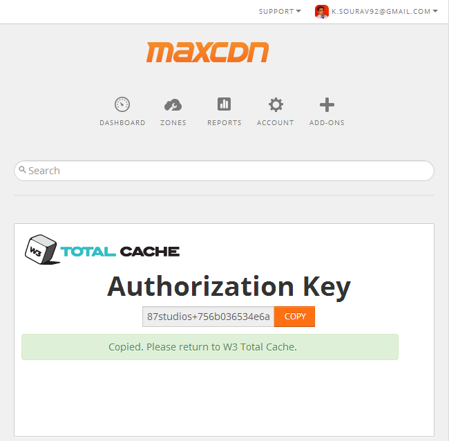 MaxCDN API Key