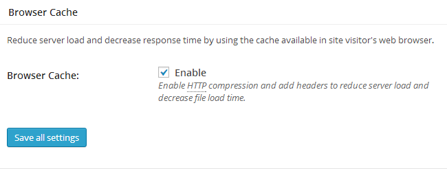 Browser Cache Settings in W3 Total Cache