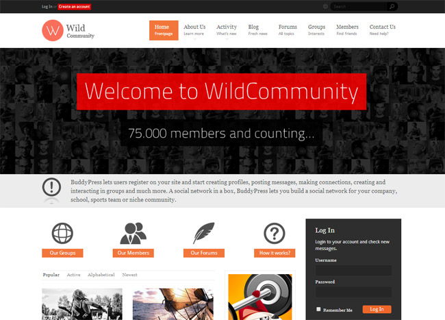 WildCommunity WordPress Theme