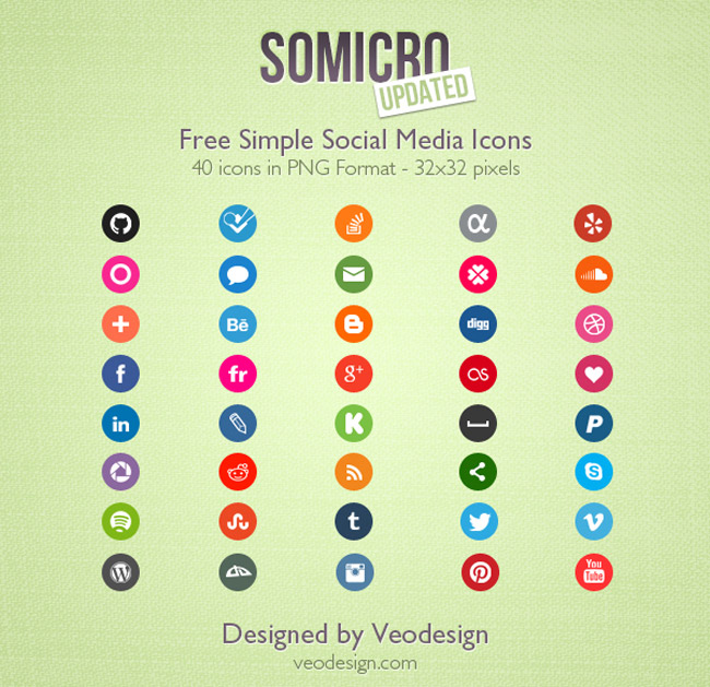  40 Free Social Media Icons
