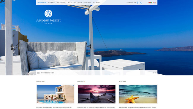 Aegean Resort Wordpress Theme
