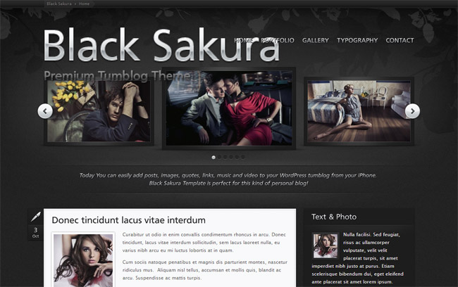 Black Sakura Wordpress Theme
