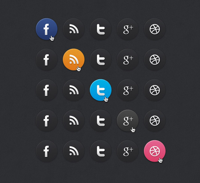 Dark Social Media Icons 