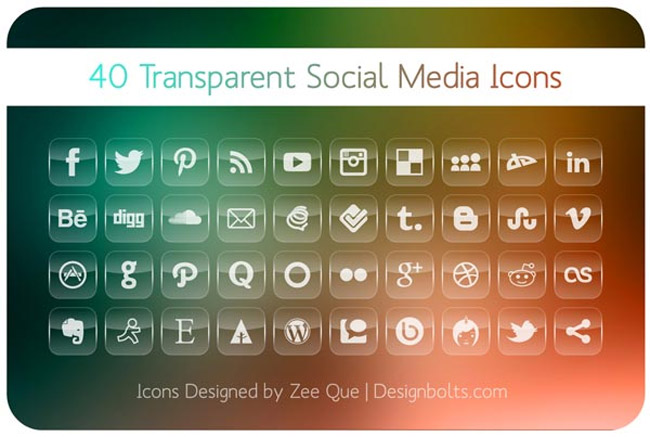 40 Free Transparent Social Media Icons