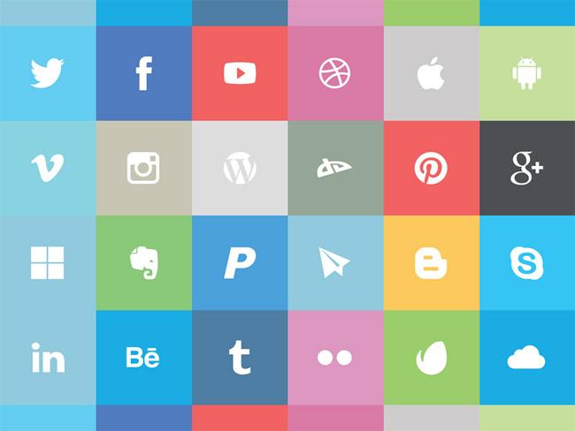 Freebie: Flat Social Icon Set