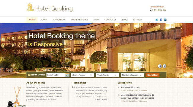 HotelBooking Wordpress Theme