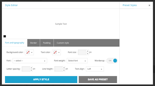 Master Slider Style Editor