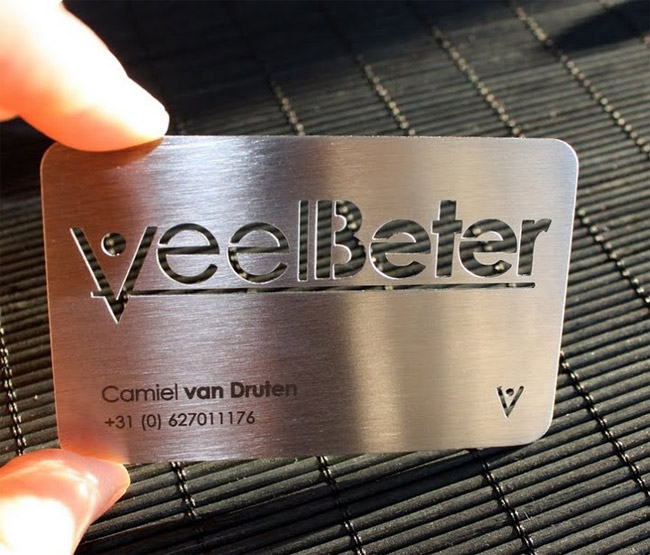 Metal steel business cards